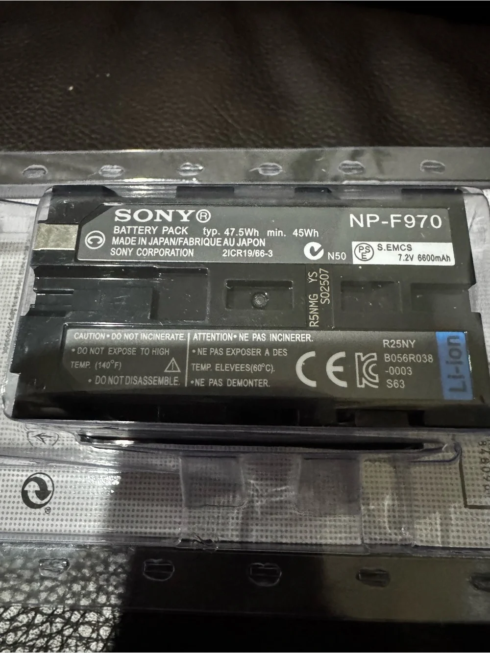 Sony Black NP-F970 Camera Battery Pack in Retail Packaging